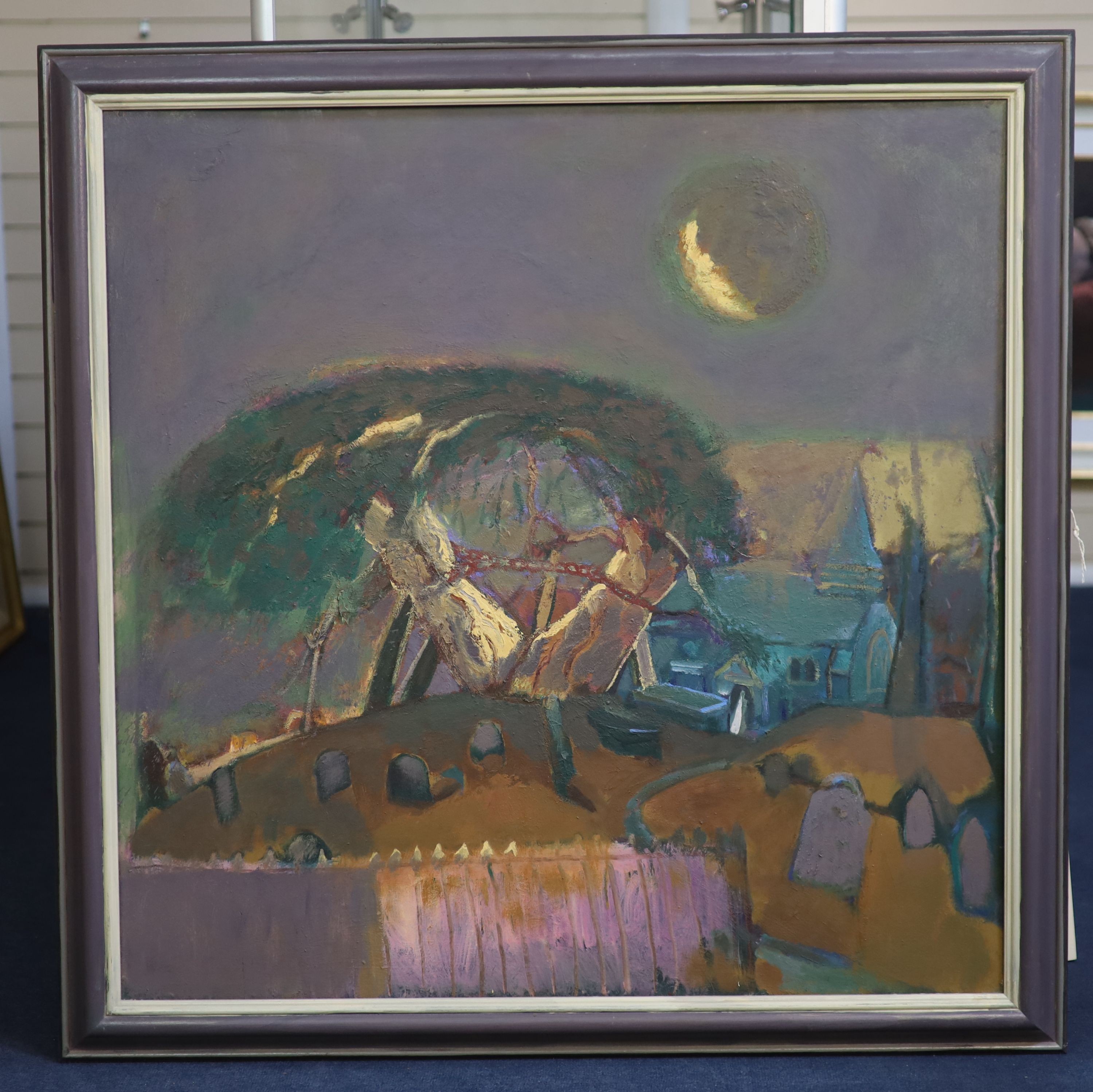 Harold Mockford (b.1932), The Yew Tree (Wilimington), oil on panel, 90 90cm